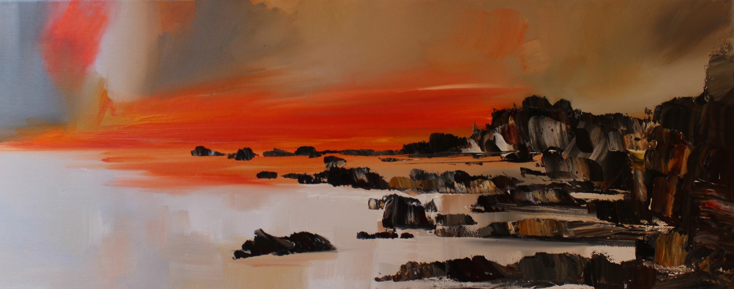 'Cliffs and a Vivid Sunset' by artist Rosanne Barr